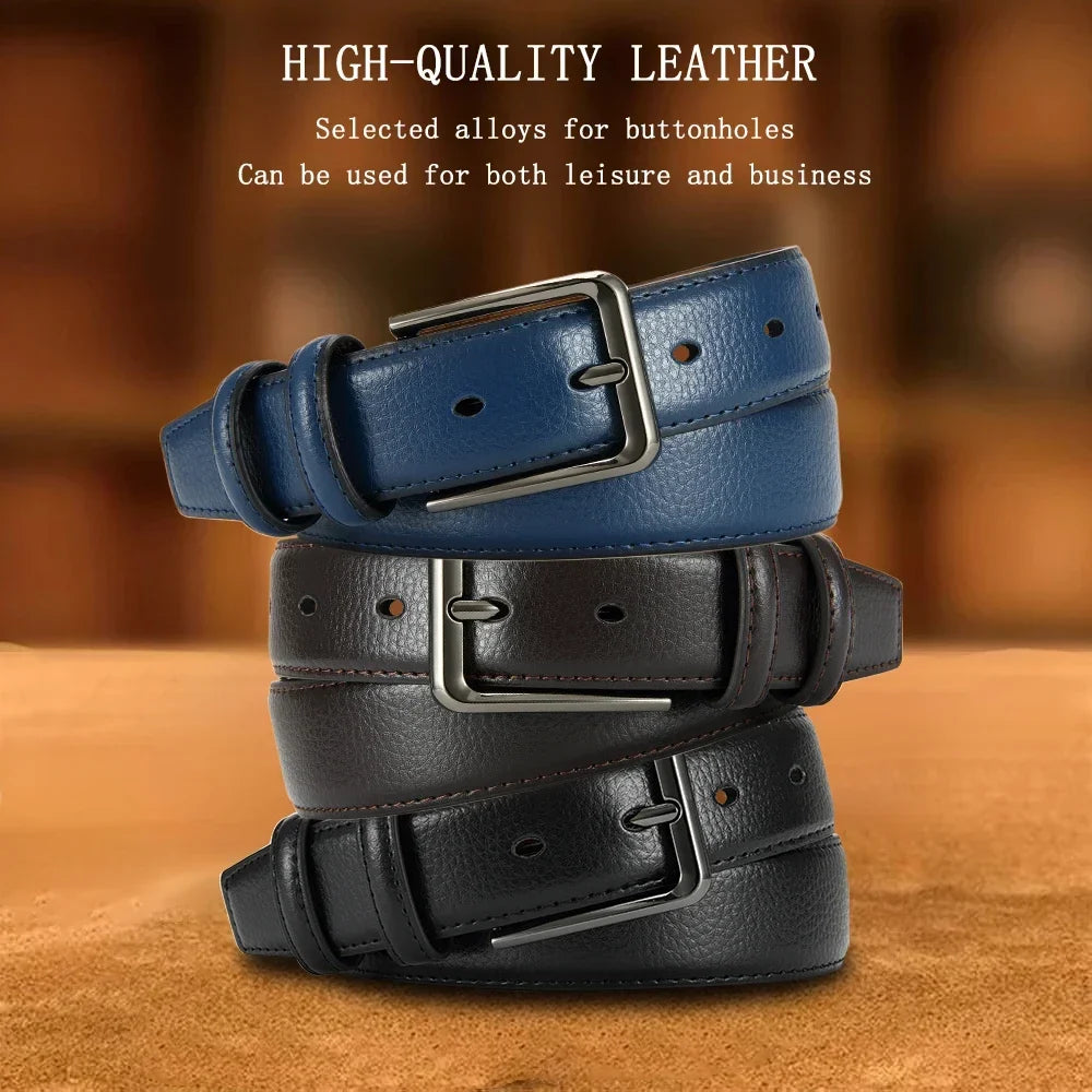 Men Belts High Quality Genuine Leather LONG Large Pin Buckle Metal Automatic Buckle Male Belts Strap Mal 115cm 135cm Size