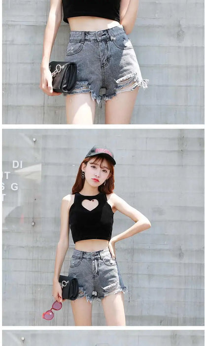 Women's Shorts Punk Ripped Baggy Short Pants for Woman To Wear Mini Loose Jeans Denim Korean Style XL Streetwear Clothing Cheap