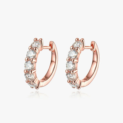100% 925 Sterling Silver each 0.2ct 3.5mm Moissanite Hoop Earrings For Women Sparkling Wedding Party Fine Jewelry Gift