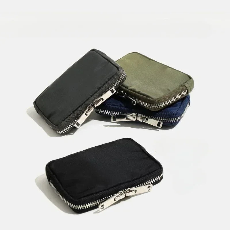 Japan Zipper Mini Purse Card Holder Nylon Cloth Coin Pouch Waterproof Cute Wallet Men Clutch Bag Mini Purse Fashion Small Wallet