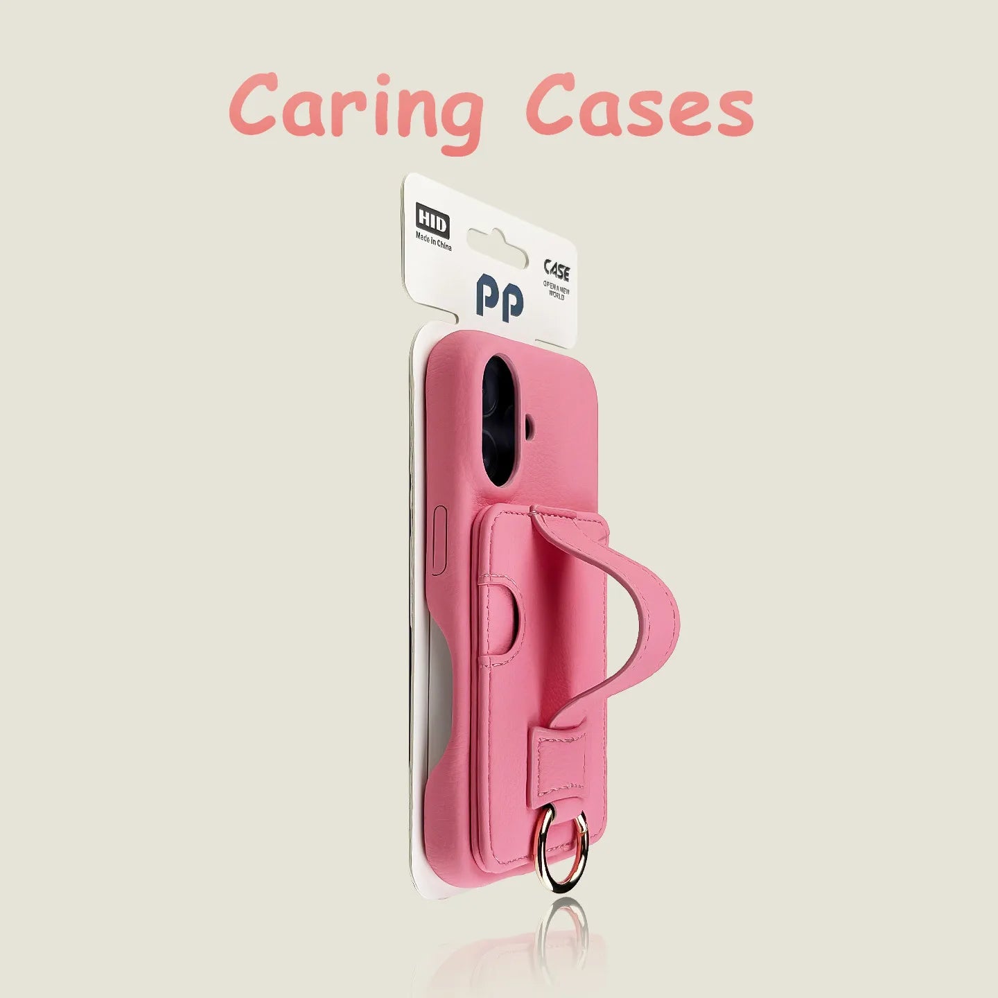 For iPhone 17 Pro Max Case Red Lychee Leather Card Slot Wrist Strap Compatible with iPhone 16 15 14 13