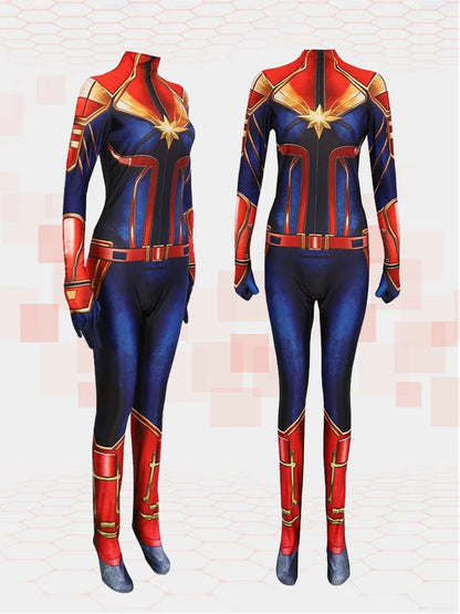 Super Hero Cos Anime Carol Danvers Cosplay Jumpsuit Spider Cosplay Costume Avengers Halloween For Kids Boys Women Party Hero Cos