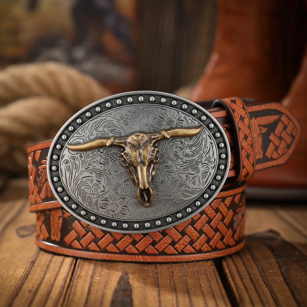 Vintage Meets Fashion! PU Alloy Buckle Belt, Suitable for Both Men and Women, to Create a Personalized Western Style