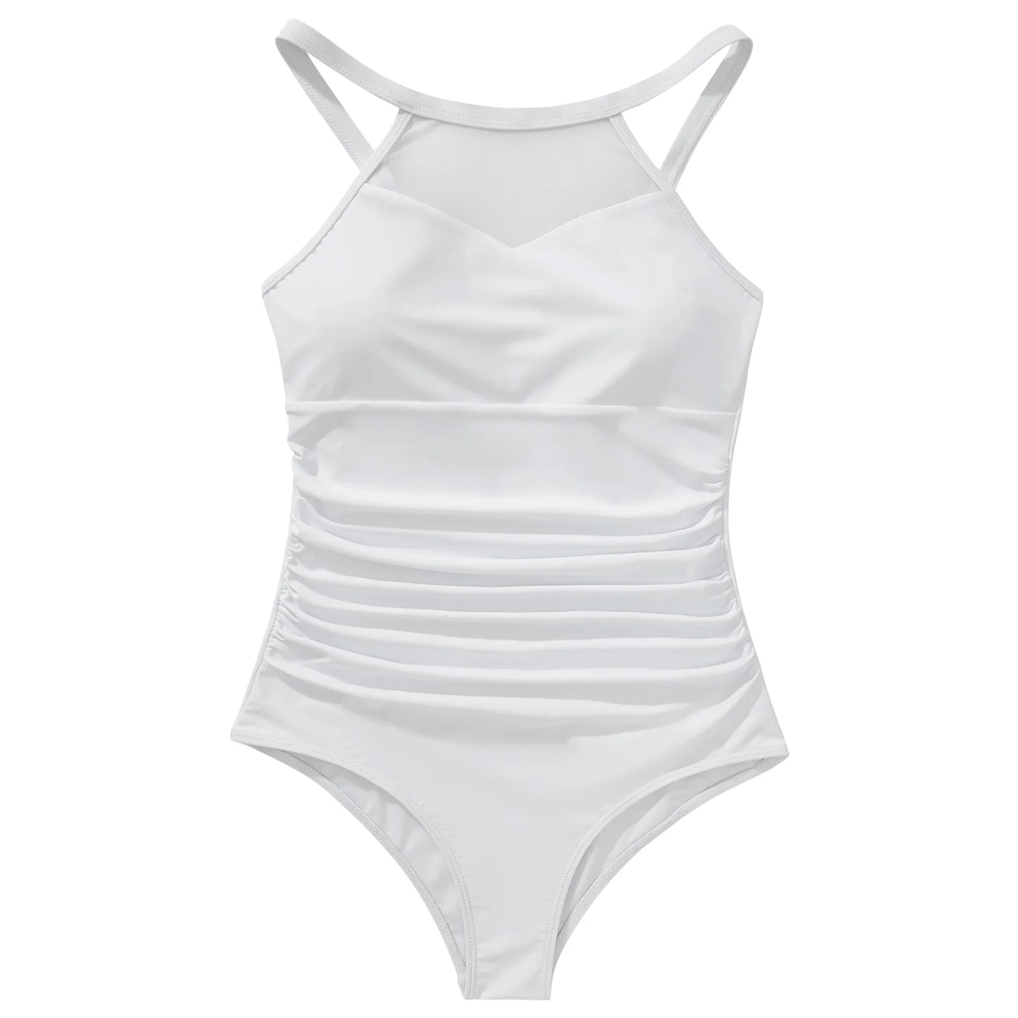 XL Size One Piece Swimsuit Women Mesh Hollow Out Swimwear For Women Solid Padded Push Up Plus Size Summer Bathing Suits Female