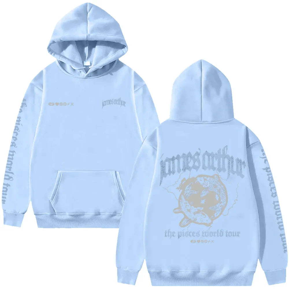 Vintage Pisces Hoodie James Arthur Merch Y2K Sweatshirt Harajuku Casual HipHop Streetwear Women Men Fashion High Street Pullover