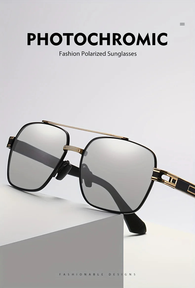 Brand Design Square Polarized Sunglasses Man Photochromic Sun Glasses Woman Anti-glare Driving Goggles Oculos zonnebril heren