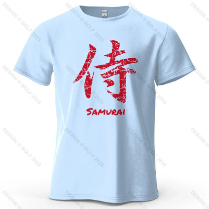 Samurai Character Printed Men's T-Shirt 100% Cotton Oversized Classic Asian Aesthetics Graphic Tees for Women Tees Streetwear