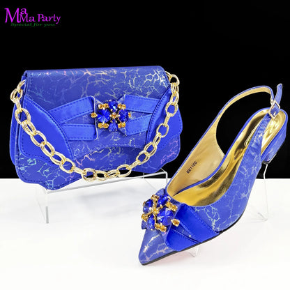 Pink Color Summer Little Red Book Hot Italian Women Mature Style Shoes Matching  Bag Set in for Garden Party