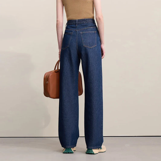 Women's Jeans 2026 Spring New Casual Letter Embossed Cotton Denim Trousers Women's Retro Versatile Straight Pants 12641115