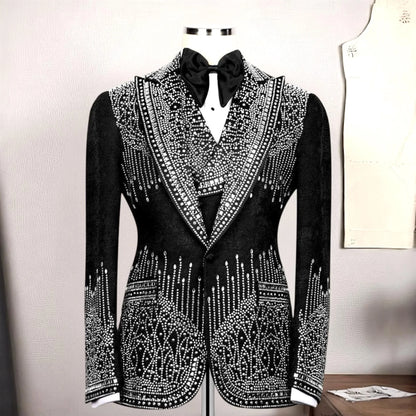 Suit For Men Exclusive Design Wedding Suit, Men's Suit, Party , Prom Men Tuxedo, Stone Embroidered Tuxedo