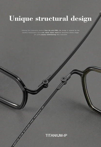 Simple Geometric Polygon Fashion Pure Titanium Vintage Design Blue Light Protection Glasses Customizable Prescription 2715