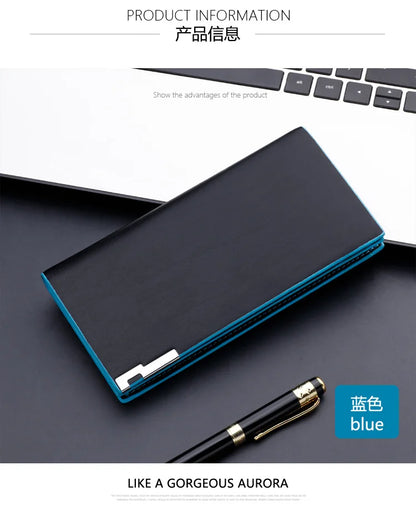 New Men's Wallet Thin Slim Wallet Long Male Business Clutch Bag Coin Purse Luxury Brand Men Wallet Carteira Masculina Cardholder