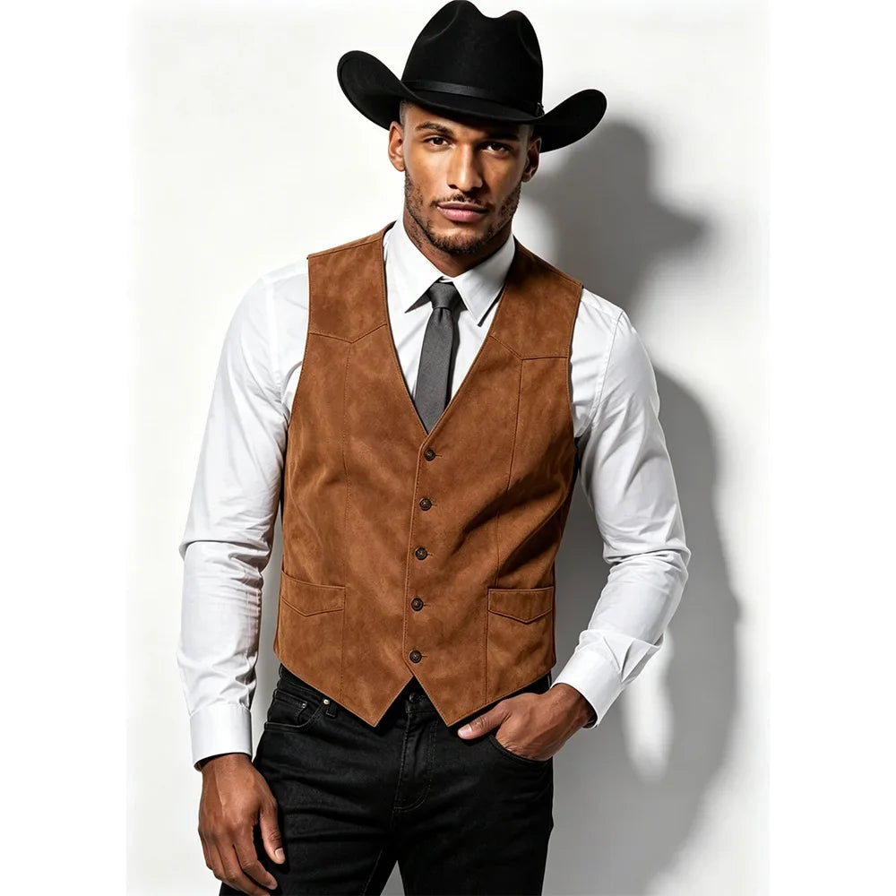Plus Size Men's Suit Vest V-neck vest Slim Fit Casual Formal Business Dress Groomsman Outfit Retro New Waistcoat