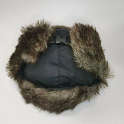 Men's Warm Soldier Hat Winter Pilot Patrolman Earmuffs Polyester Fiber Warm Russian Ski Hat Windproof Cold Pilot Hats