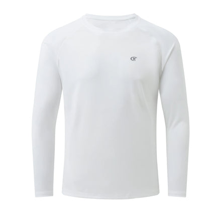 Men UPF 50+ Long Sleeve T-Shirt, Rash Guard Breathable Tops, Pullover Shirt for Sport Fishing Hiking Running Beach Surfing