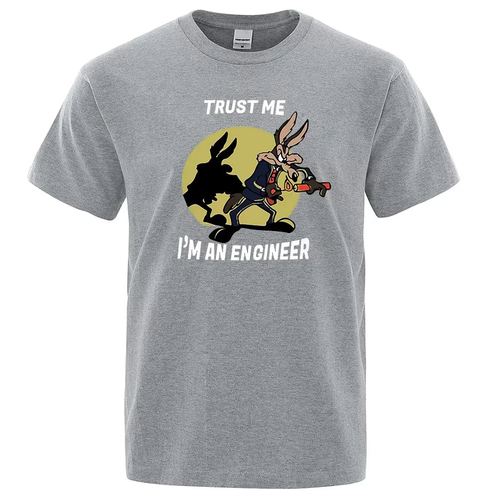 Men's Trust Me Im An Engineer T-shirt, Pure Cotton Vintage T-shirt, 2026 New Men's Cotton Tshirt ,men's Sports T-shirt