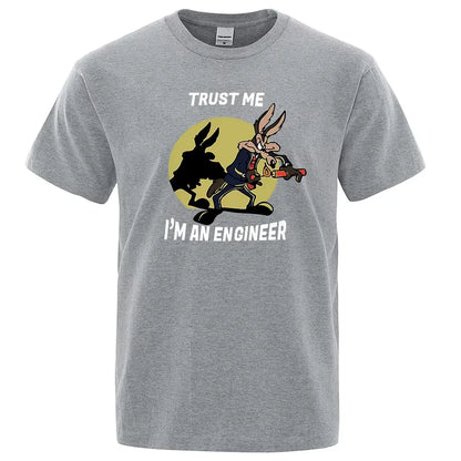 Men's Trust Me Im An Engineer T-shirt, Pure Cotton Vintage T-shirt, 2026 New Men's Cotton Tshirt ,men's Sports T-shirt