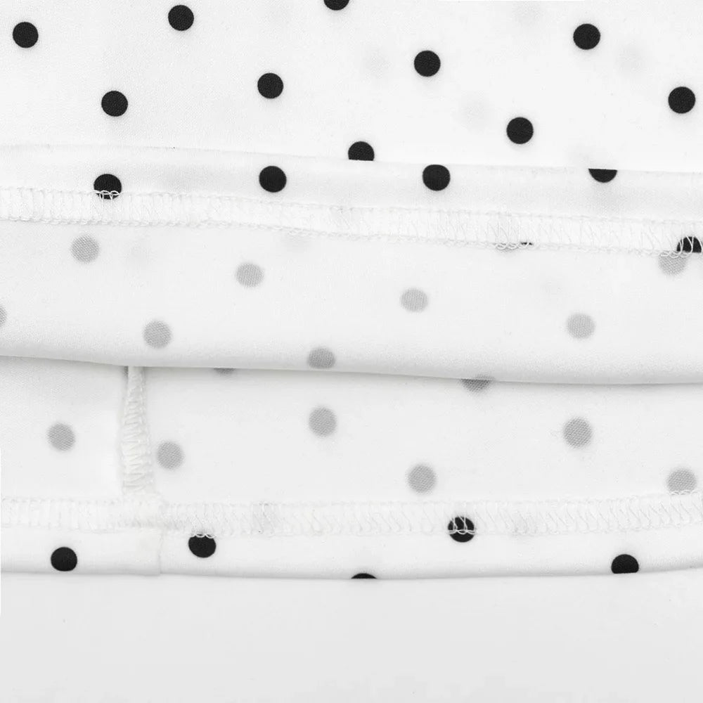 White Polka Dot Long Dress Summer Sexy High-Waisted Vintage Print Sleeveless Dress Casual Party Vacation New Women Dress
