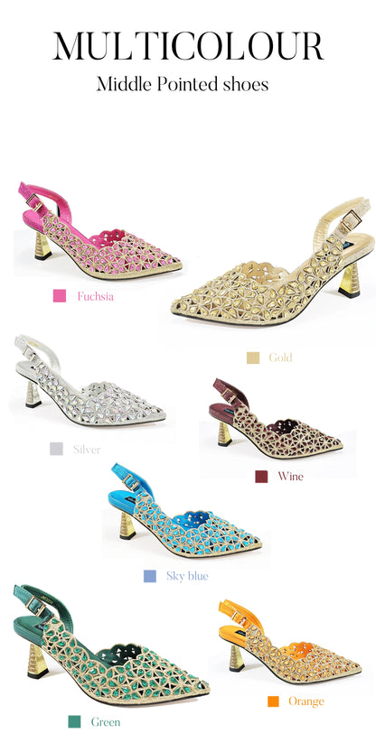 New Shoes and Bags Matching Set Nigerian Women Heel Party for Women Fuchsia Colour Italian Design Wedding INS Design