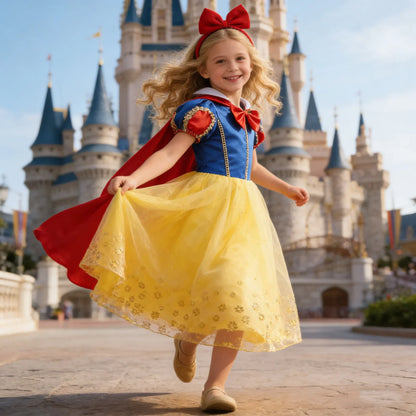 Girls Snow White Dress Kids Princess Dress Up Costumes Toddler Snow White And Huntsman Cosplay Clothing Birthday Party Outfits