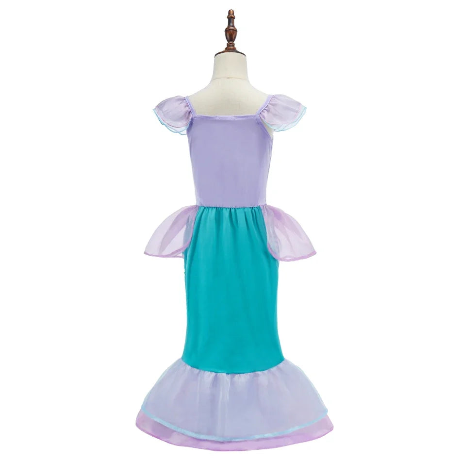 Children Snow White Cinderella Aurora Anna Elsa Costume Girl Cosplay Dress Kids Encanto Mirabel Little Mermaid Halloween Clothes
