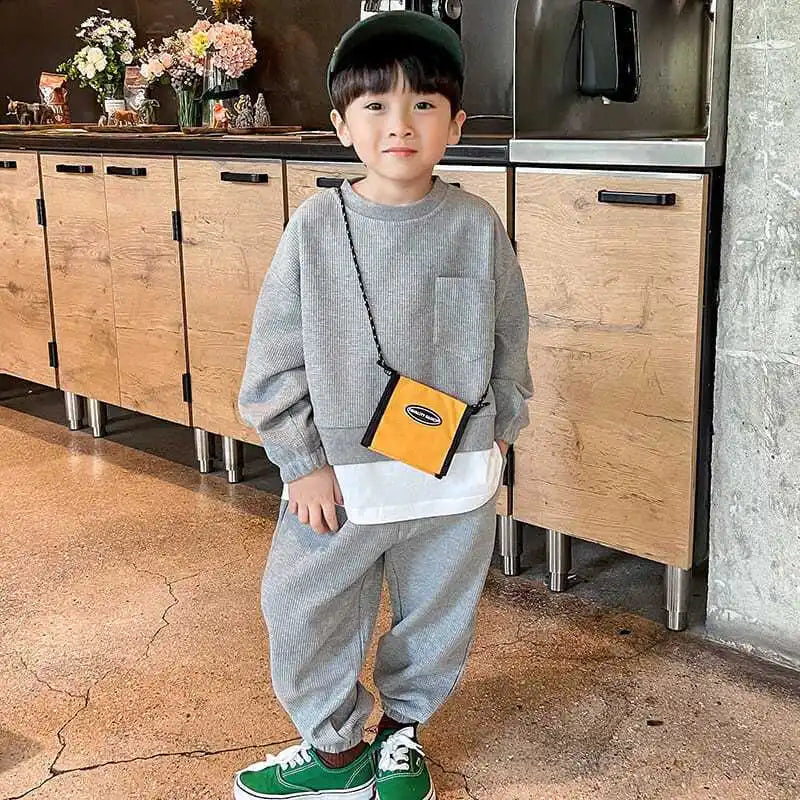 Sweatshirt Set Korean Kids Clothes Boys Outfit Sets Children's 2025 New Clothing 7 8 Years Boy´s Child 10 Year Old Winter Men's