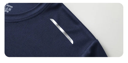 Men's Summer Long Sleeve Tops Outdoor Elastic Quick-Drying Breathable Cool Sweatshirt Men Jogging Reflective Strip Sweatshirt