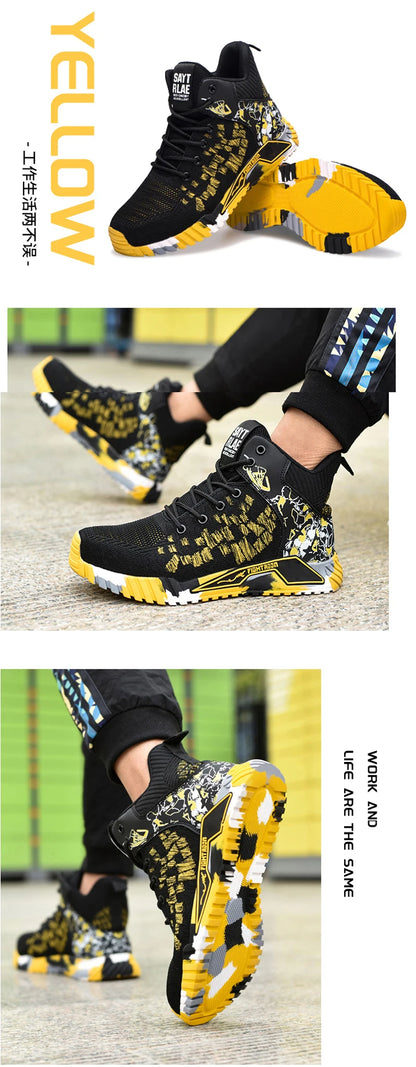 anti-slip work shoes high man safety shoes steel toe cap industrial work boots for women cheap man safety sneakers 48 49 50