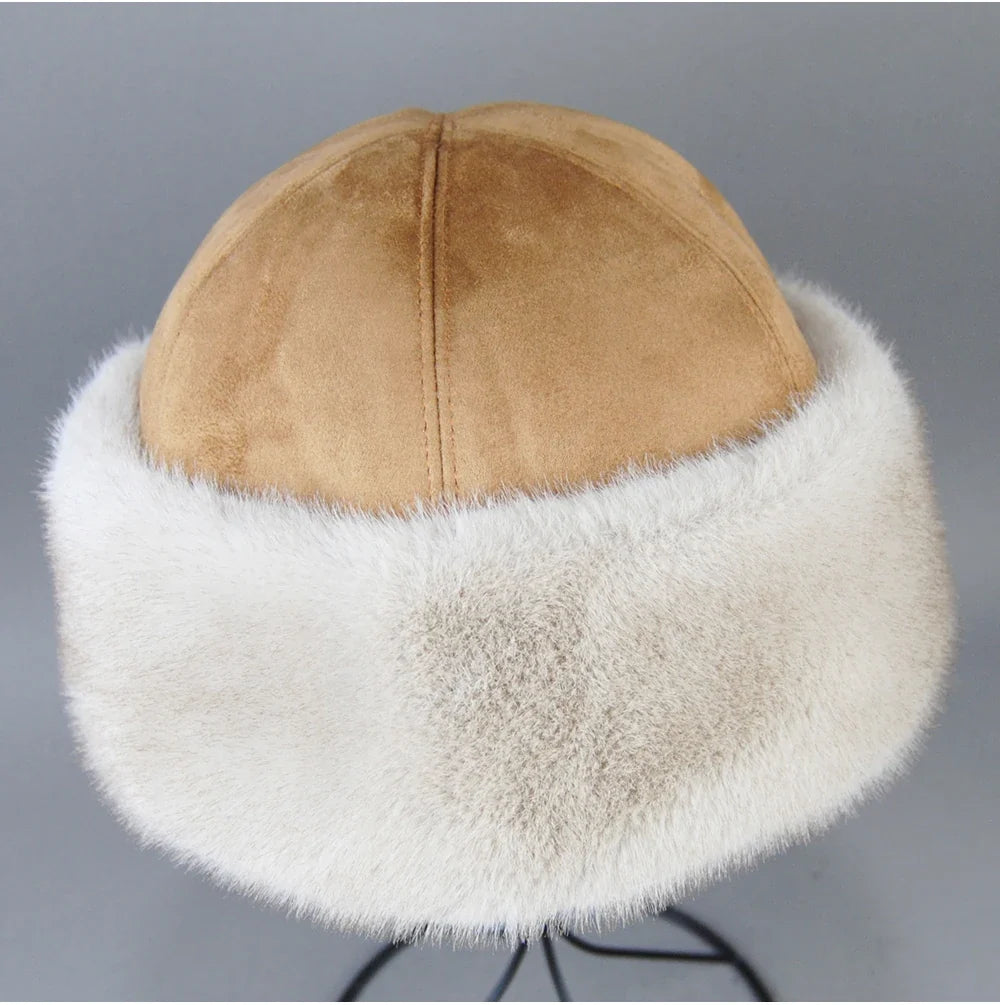 Hot Sale Faux Mink Fur Hat Winter Genuine Baseball Cap Russia Fashion Elegant Lady Warm Faux Fur Ball Straw Hat