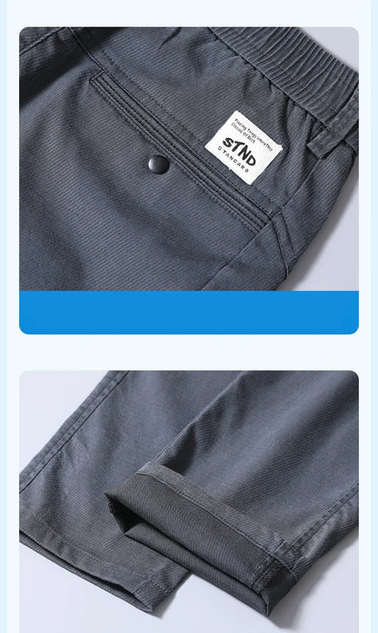 Thin Men's Pants Spring Summer Straight Casual Pants Lyocell Fabric Fashion Slim Stretch Korean Trousers Solid Color 2025 New