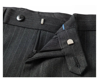 2025 Korean High Quality Double-Breasted British Style Slim Business Suit Two-Piece Set (Suit + Trousers)