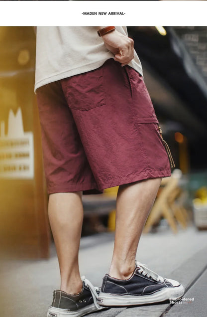 Men's Yokosuka Eagle Embroidered Shorts Loose Elastic Waist Red Quick Dry Summer Casual Beach Board Man Shorts Genuine