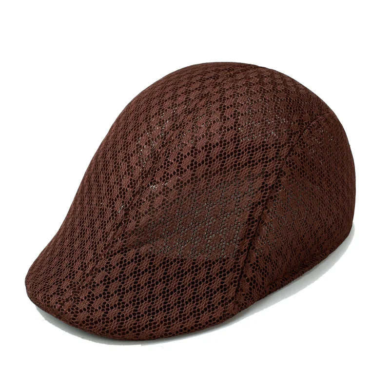 2023 New Summer Casual Beret Hat Unisex Mesh Flat Caps Newsboy Style adjustablr Fashion Breathable Summer Hat for Women Men Caps