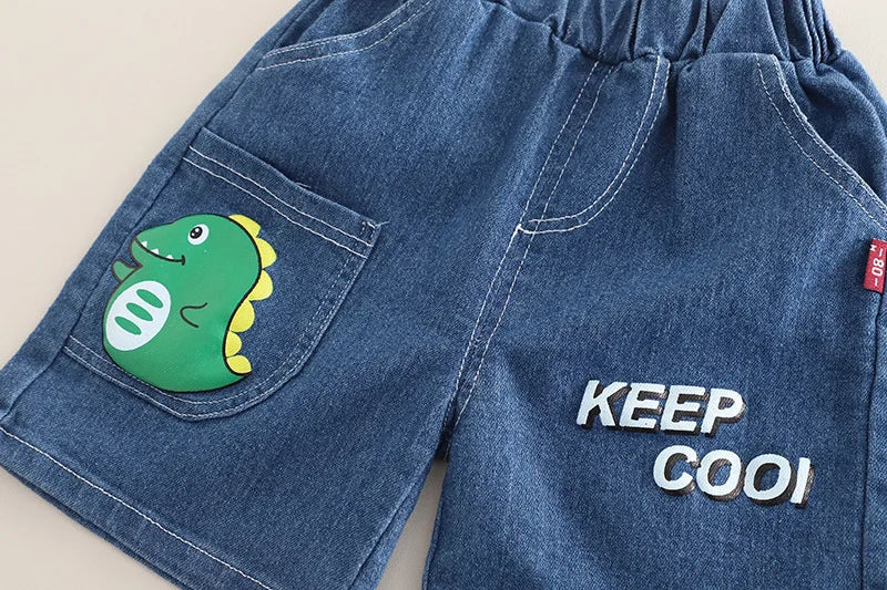 New Summer Baby Boys Clothes Set Children Short Sleeved T-Shirt Shorts 2Pcs/Sets Kids Girls Clothing Suit Infant Cartoon Costume