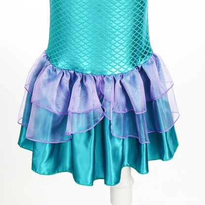Mermaid Costume for Girls Fancy Party Carnival Birthday Dress Cosplay Halloween Princess Dress