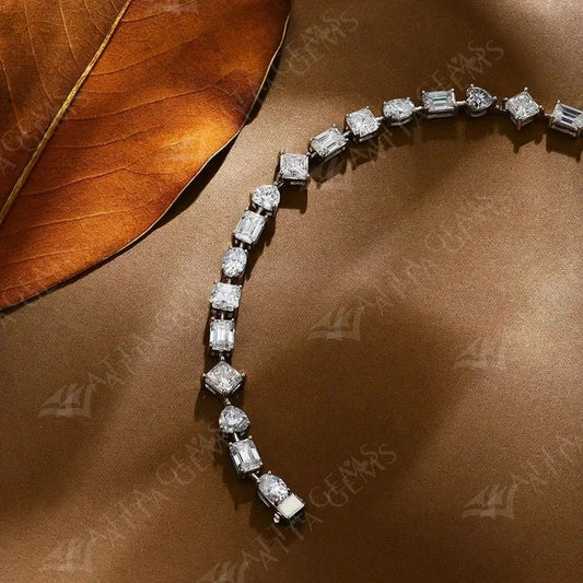 Bracelet en Moissanite D Couleur pour Femmes et Hommes, 100% Argent Sterling 925, Bijou de Main de Luxe pour Mariage, Cadeau
