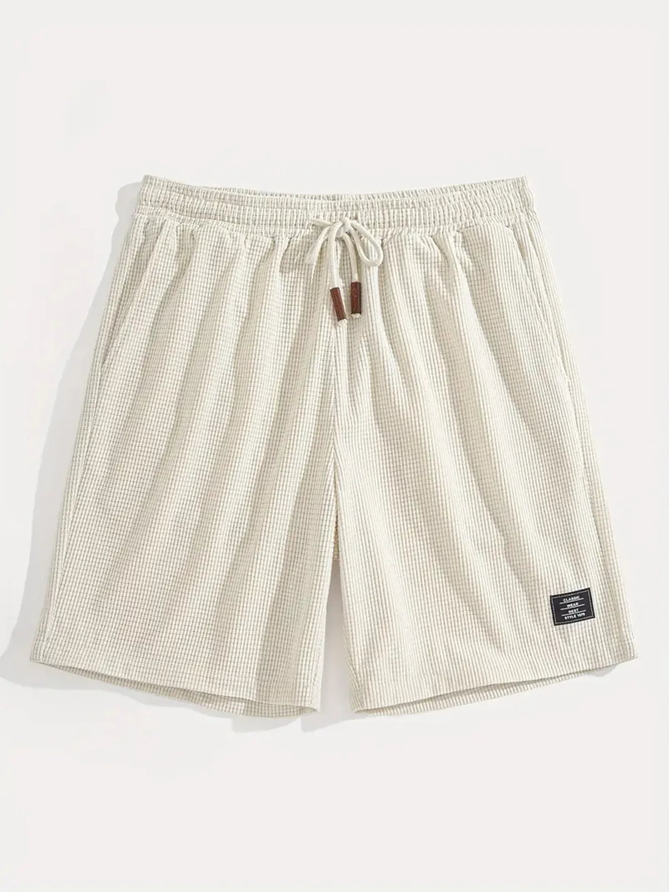Men's Waffle Texture Shorts Summer Casual Sports Plus Size Loose Fit Knee-Length Shorts Male Oversized Streetwear Beach Pants