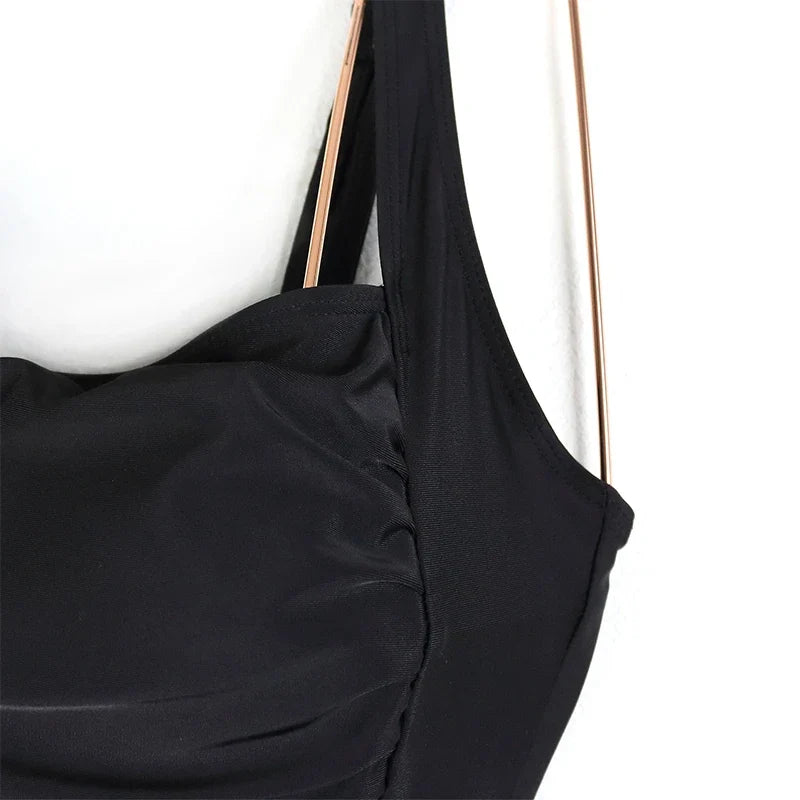 Sexy One-Piece Women Swimsuit 2024 Push Up Plus Size Swimwear Tummy Control Monokini Swimming Beach Wear Vintage Bathing Suit