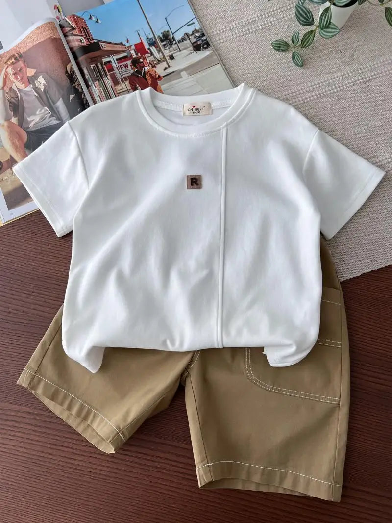 T-shirt and Casual Shorts Set for Children From 3 To 4 Years Old Children's Costume Toddler Boy Clothing Kids Clothes Summer Top
