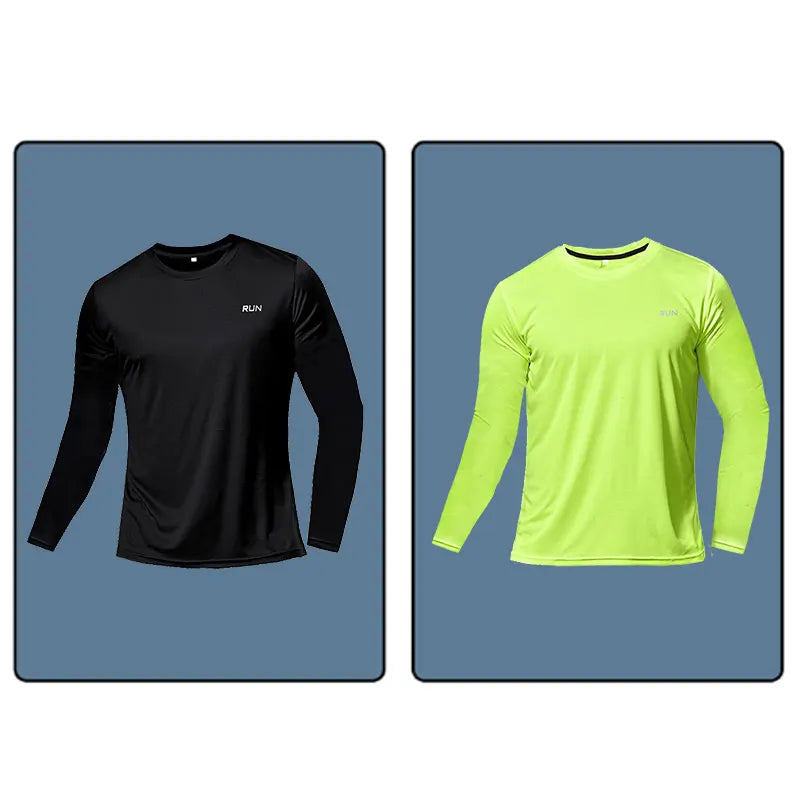 Men Long Sleeve Sport T-shirt Quick Dry Running Shirt Breathable Anti-sweat Top Gym T Shirt Men Fitness Gym Clothing Men 2023