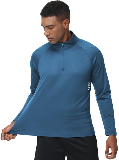 Summer Men UPF 50+ Long Sleeve T-Shirt, Breathable Rash Guard Pullover Tops for Sport Fishing Running Beach Surfing