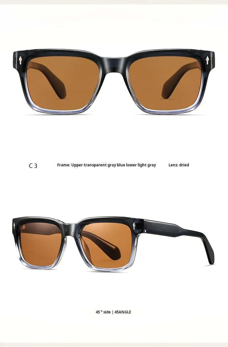 New Retro Square Polarized Men and Women Sunglasses Fashion Trend Big Size Driving Travel UV Protective Glasses