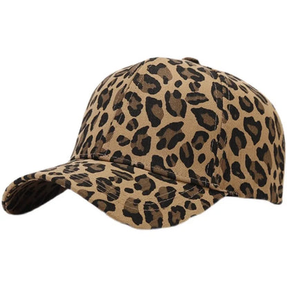 Leopard Print Baseball Caps for Women Men Hip Hop Ponytail Messy Buns Outdoor Sport Hats Accessories