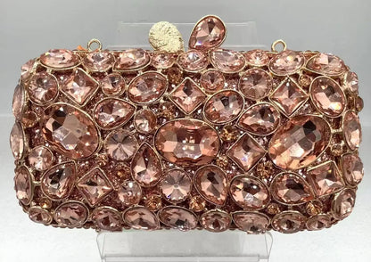 Natural Rhinestone Handmade Clutch Women Wedding Party Cocktail Evening Bag Colorful Diamond Handbag Fashion Yellow Purse