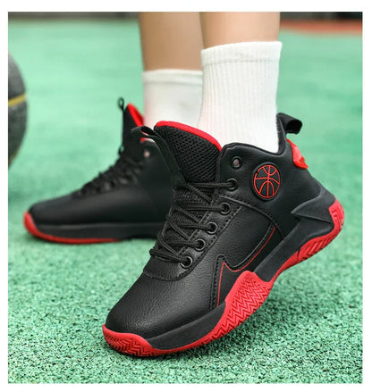 New Children's Casual Sneakers Fashion Black Kids Shoes Basketball Leather Sneakers For Boy Sports Tenis Size 31-40