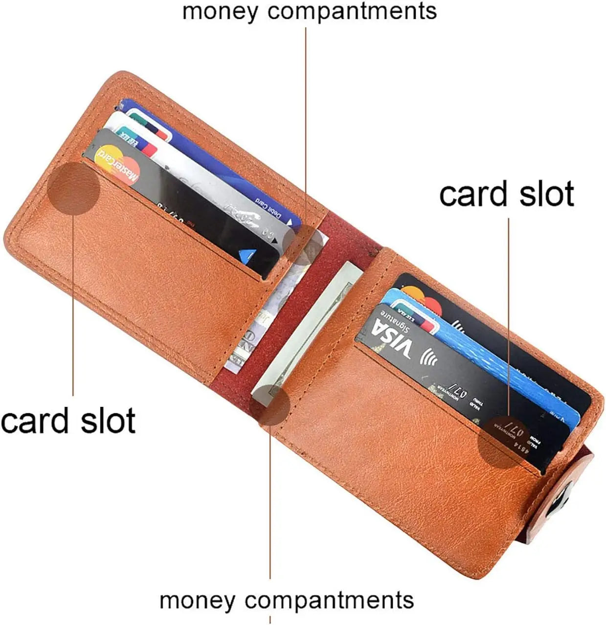 Cool Wallets for teen boys Ages 10-18, Cash with ID Window Cardholder,Faux Leather Wallet for Teen boys,Zippered Wallet for Teenagers,Teenage Teenager Youth Gift. (Brown dollar pattern)