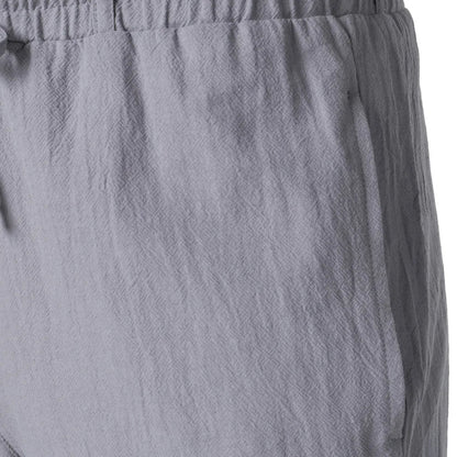 European And American Men's Cotton And Linen Trousers Multi-pocket Work Pants Loose Straight Sportswear And Casual Trousers