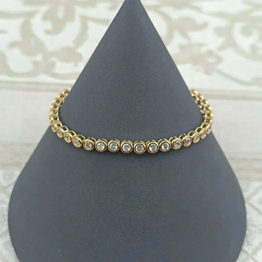 Bracelet de tennis 2/3 mm en moissanite certifiée pour femmes, en argent sterling 925, avec serti clos à bulles rondes, bracelets à breloques en diamant