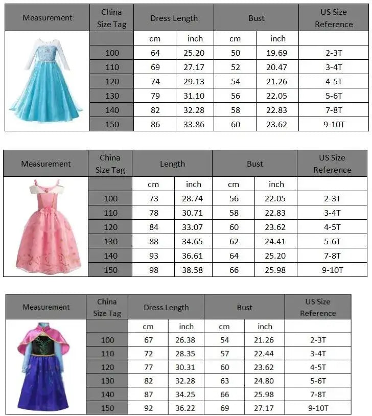Kids Princess Cosplay Costume Girl Snow Queen Dress Halloween Carnival Clothes Cute Cosplay Evening Party Clothing for 2-10 Year