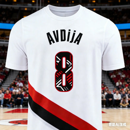 2026 Men's Deni Avdija 3D AI Basketball Jersey Youth Training Quick Dry Sportswear for Men Lightweight Breathable Sports Top